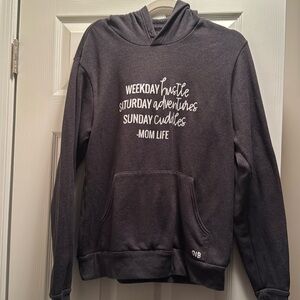 Dark Grey hoodie. Used. No drawstring for hood.